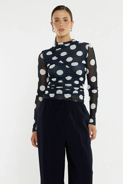 Sass Pammie Seamed Mesh Top