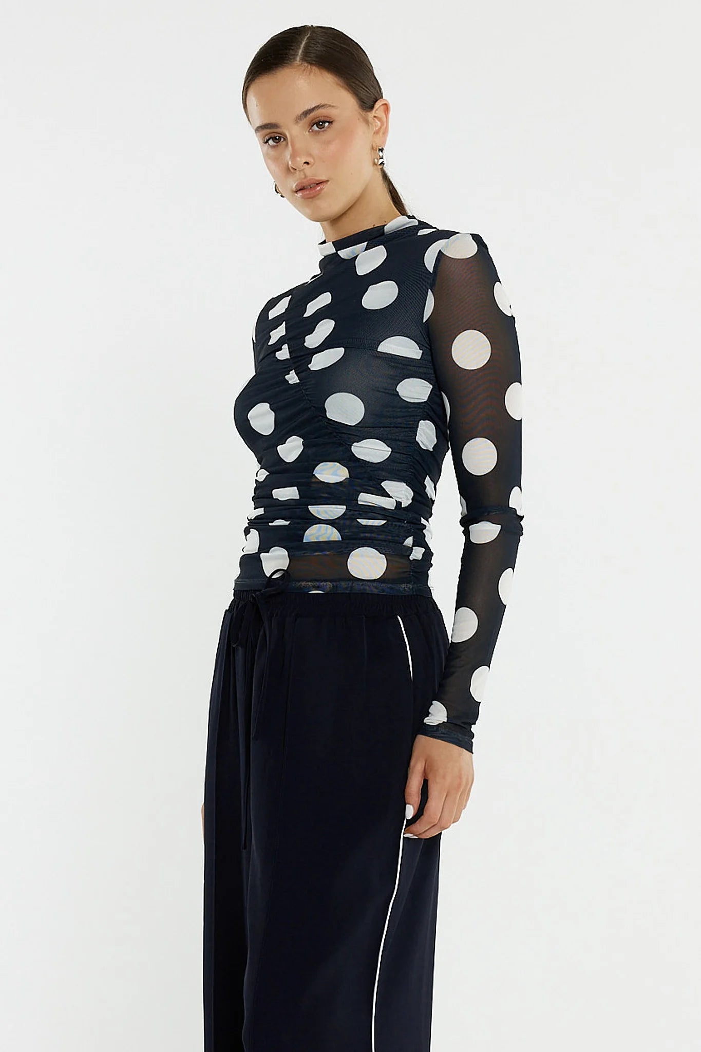 Sass Pammie Seamed Mesh Top