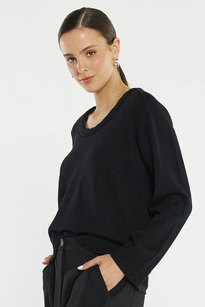 Sass Roe Braided Neck Knit