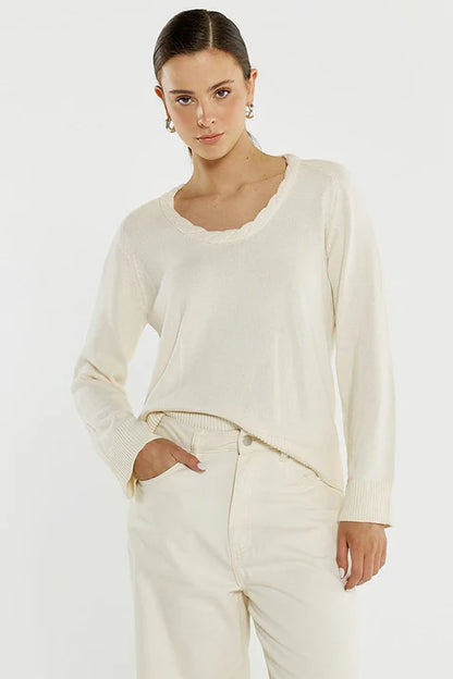 Sass Roe Braided Neck Knit