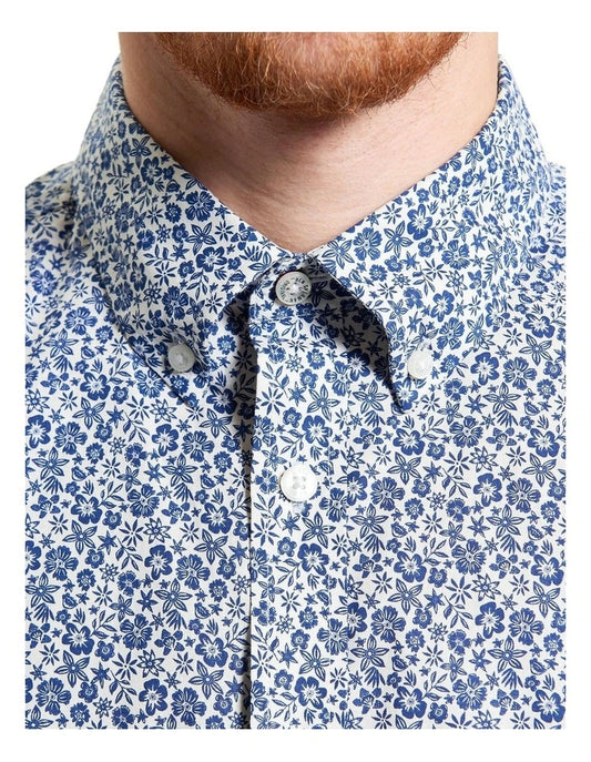 Ben Sherman Long Sleeve Mono Floral Print