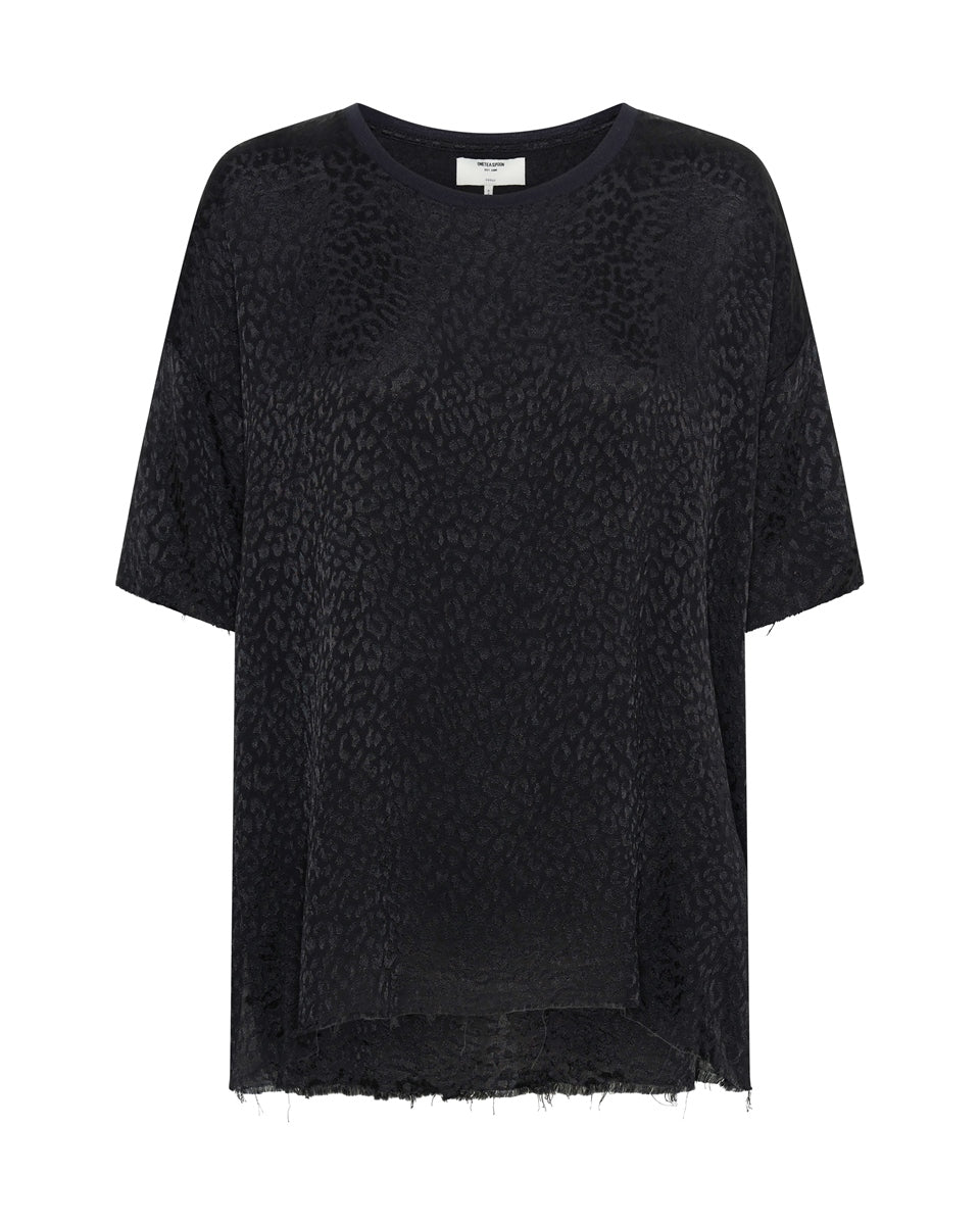 One Teaspoon Leopard Jacquard Satin Tee