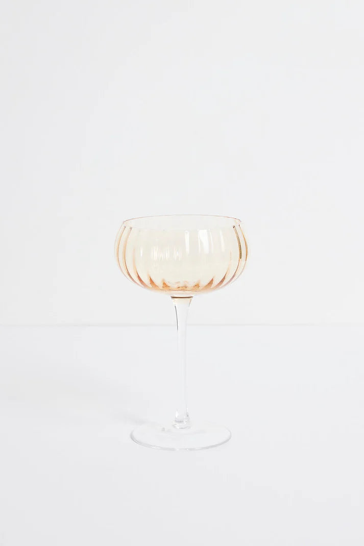 Willow and Mae Ripple Light Amber Cocktail Glass