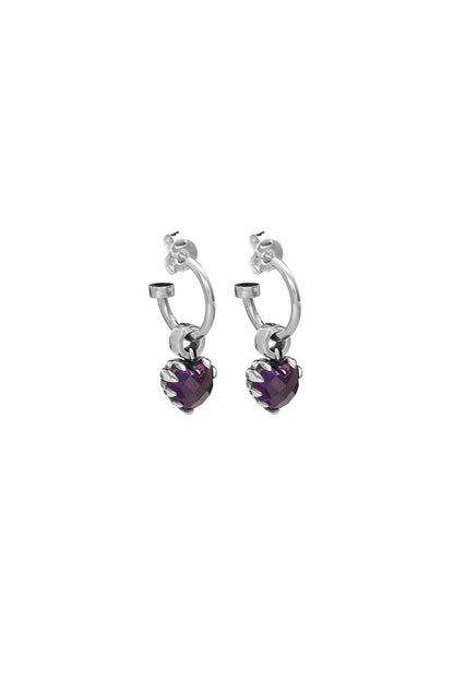 Stolen Girlfriends Club Love Anchor Earring - Silver/Amethyst
