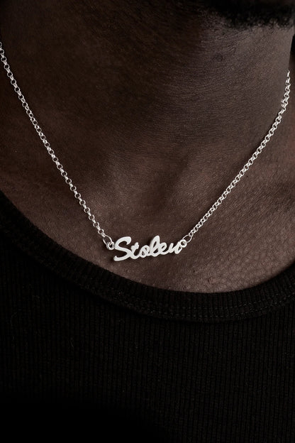 Stolen Girlfriends Club Script Necklace Silver