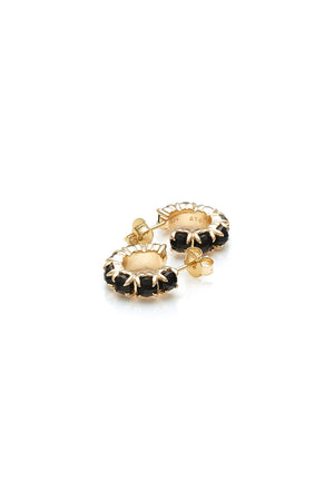 Stolen Girlfriends Club Halo Cluster Earrings - Gold Plated - Onyx