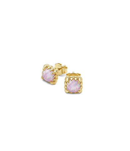 Stolen Girlfriends Club Mini Claw Studs Gold/Plated Pink Bello Opal