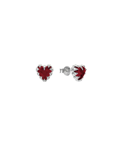 Stolen Girlfriends Club Love Claw Earrings Silver Red Garnet
