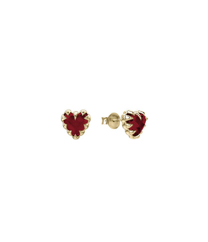 Stolen Girlfriends Club Love Claw Earrings 18k Gold Plated Red Garnet