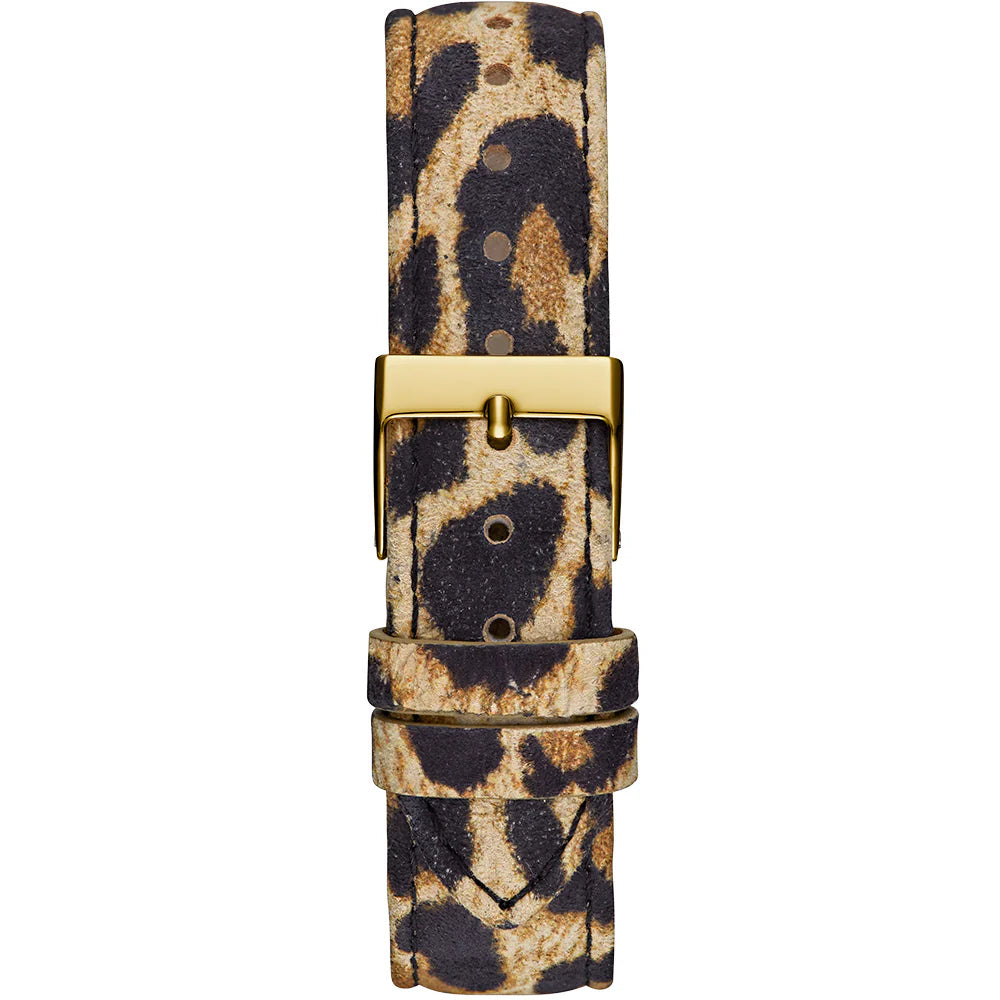 Guess Glitz Leopard Gold Tone Analog Watch