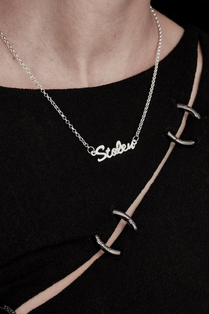 Stolen Girlfriends Club Script Necklace Silver