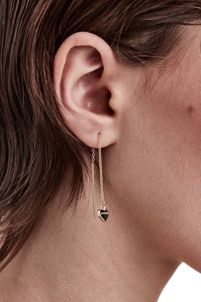 Stolen Girlfriends Club Falling Stolen Heart Earring - Gold Plated