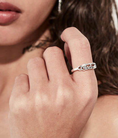Stolen Girlfriends Club Scripted Pin Ring