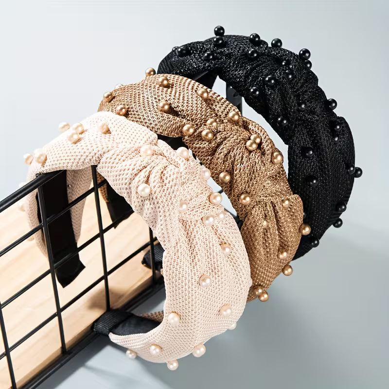 Sisters Matter Knotted Pearl Headbands