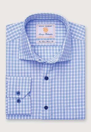 Savile Row Blue Check Shirt