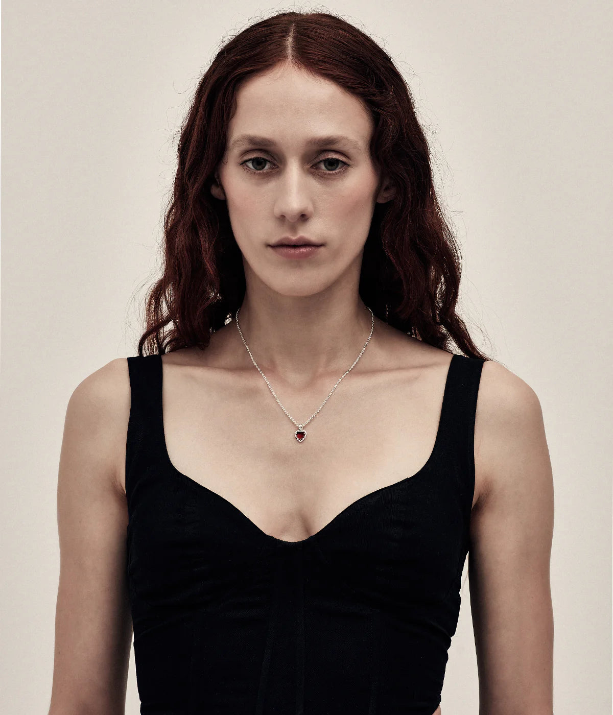 Stolen Girlfriends Club Mini Love Claw Necklace Red Garnet Silver