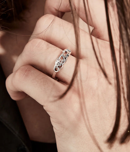 Stolen Girlfriends Club Scripted Pin Ring