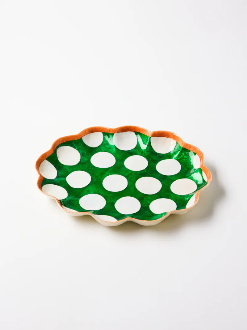 Jones & Co Paradis Scallop Tray Green