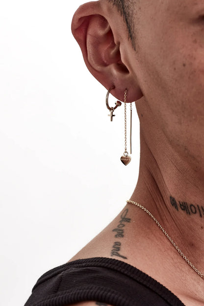 Stolen Girlfriends Club Falling Stolen Heart Earring - Gold Plated