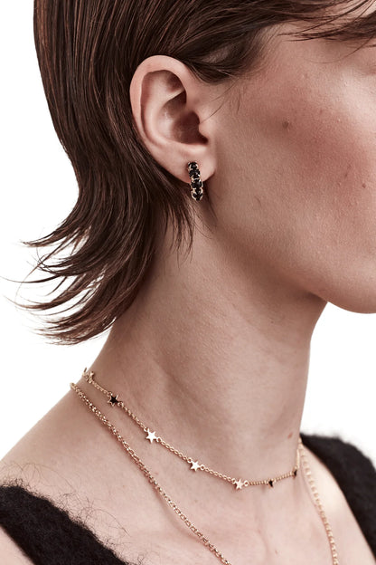 Stolen Girlfriends Club Halo Cluster Earrings - Gold Plated - Onyx