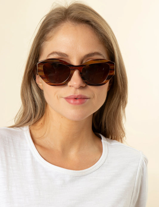 Stella + Gemma Thea Zebra Brown Sunglasses