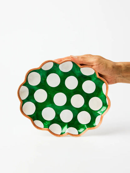 Jones & Co Paradis Scallop Tray Green