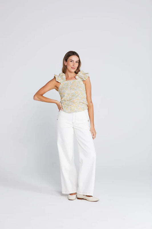 Thing Thing Ruffle Singlet  Whimsical Floral