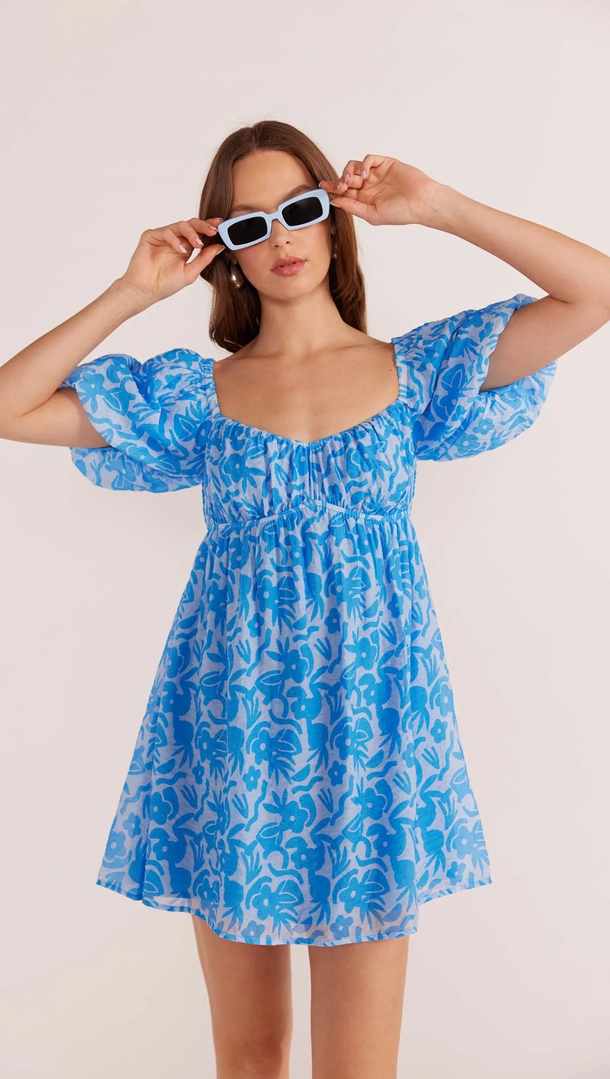 Mink Pink Enza Mini Dress - Blue Floral