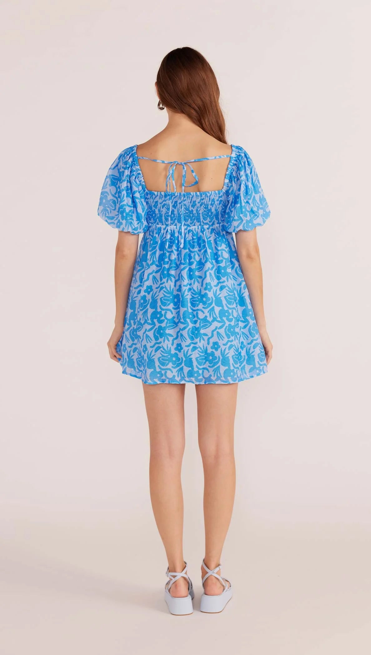 Mink Pink Enza Mini Dress - Blue Floral