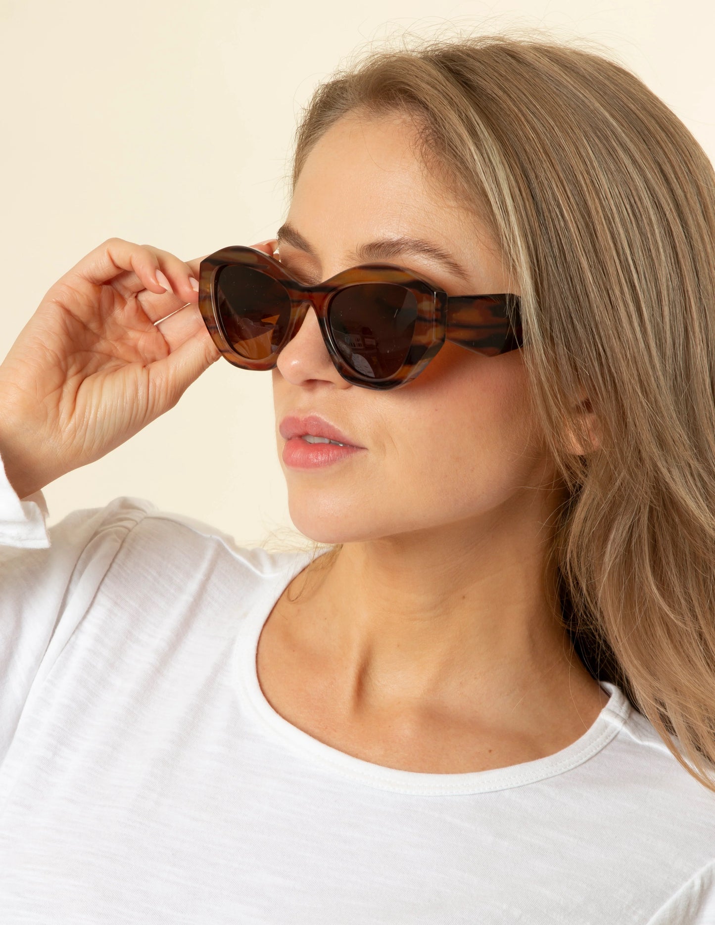 Stella + Gemma Thea Zebra Brown Sunglasses