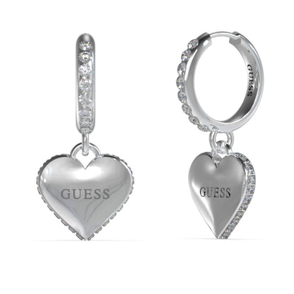 Guess Heart Charm Huggies Earrings 31mm