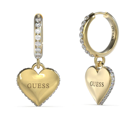 Guess Heart Charm Huggies Earrings 31mm