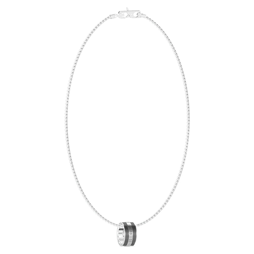 Guess Necklace Textured Round in Silver