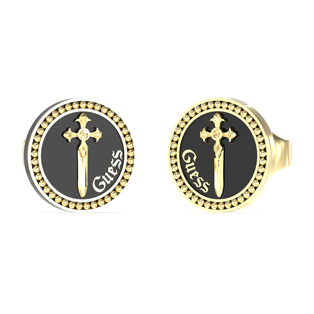 Guess 12MM Dagger Coin Stud Earrings