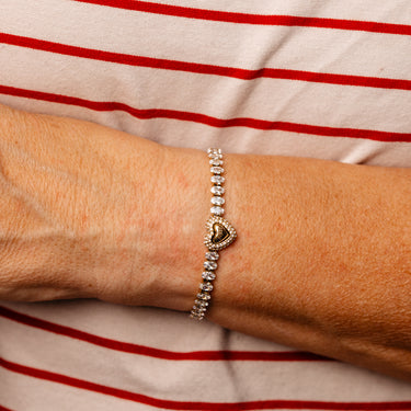 Guess Tennis Bracelet Gold Heart