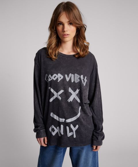 One Teaspoon Good Vibes Only Long Sleeve Tee