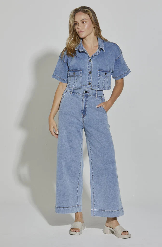 New London Jeans Jacket - Troy in Milk or Light Wash