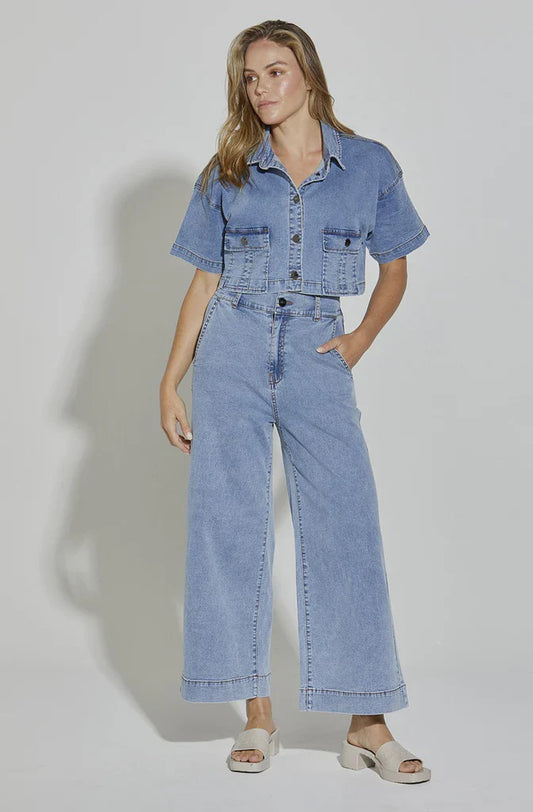 New London Jeans Jacket - Troy in Milk or Light Wash