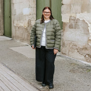 Moke Fern Puffer Down Jacket in Olive or Black
