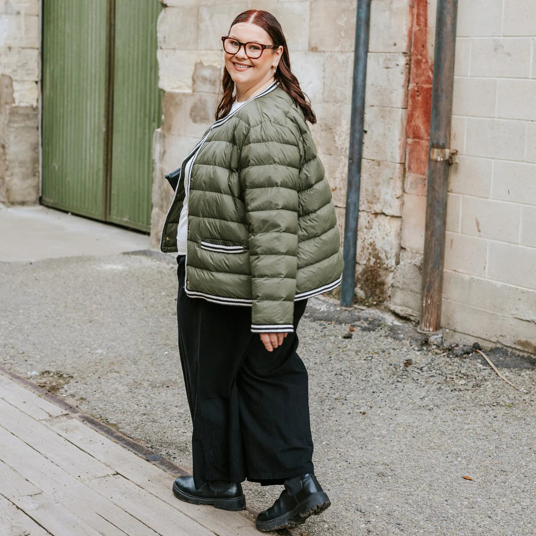 Moke Fern Puffer Down Jacket in Olive or Black