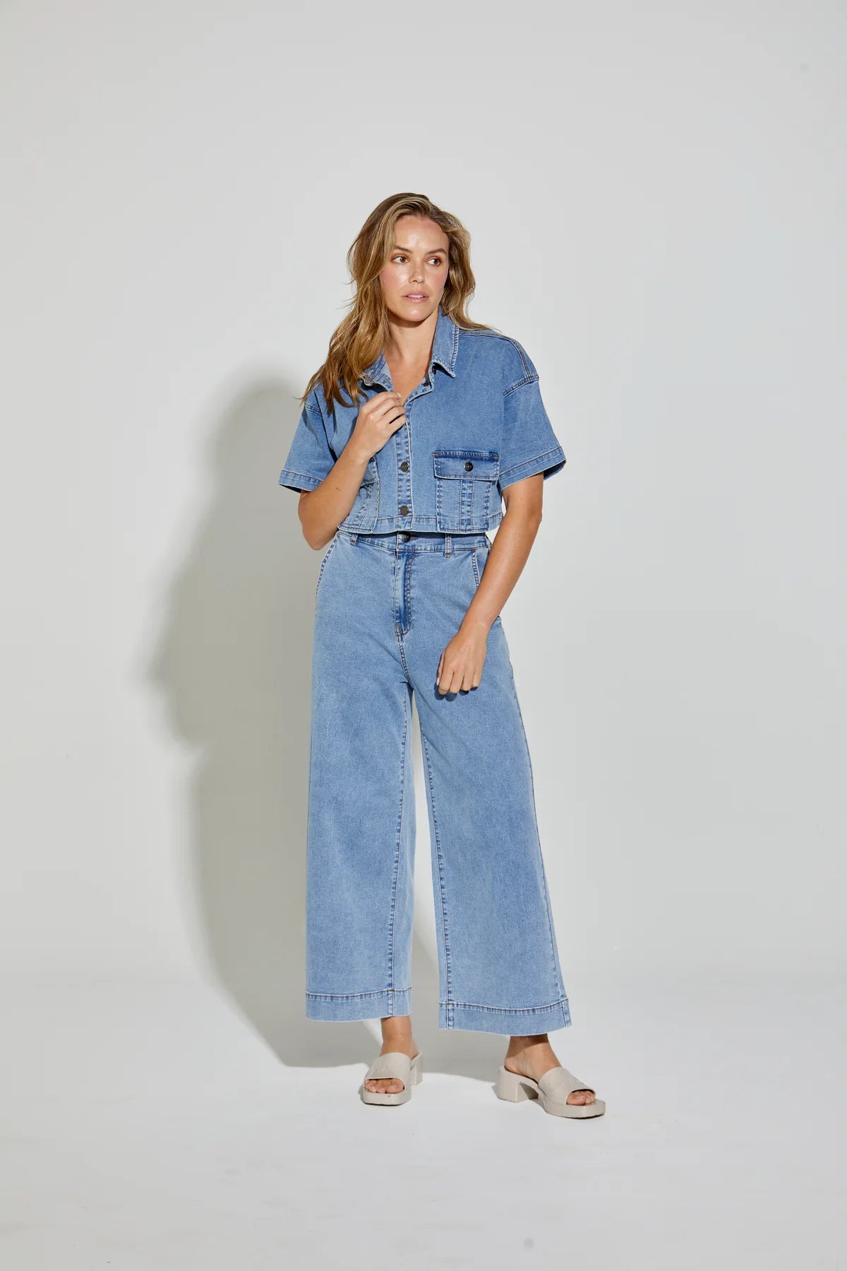 New London Jeans Jacket - Troy in Milk or Light Wash