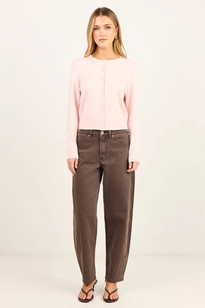 Stories Be Told Autograph Blush Soft Fine Gauge Crewneck Cardigan