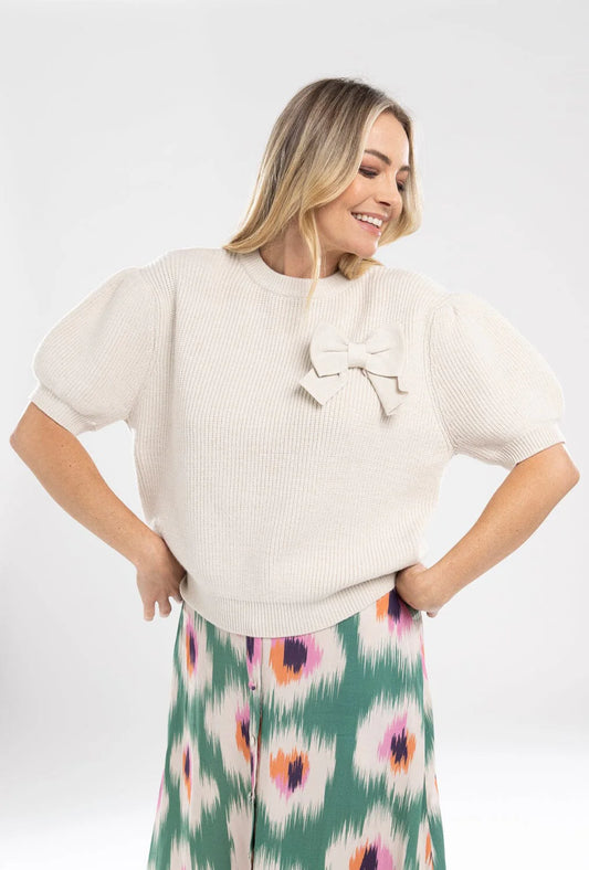 Mi Moso Bow Knit Top