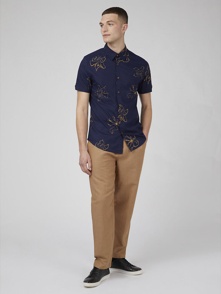 Ben Sherman Linear Floral Print Shirt