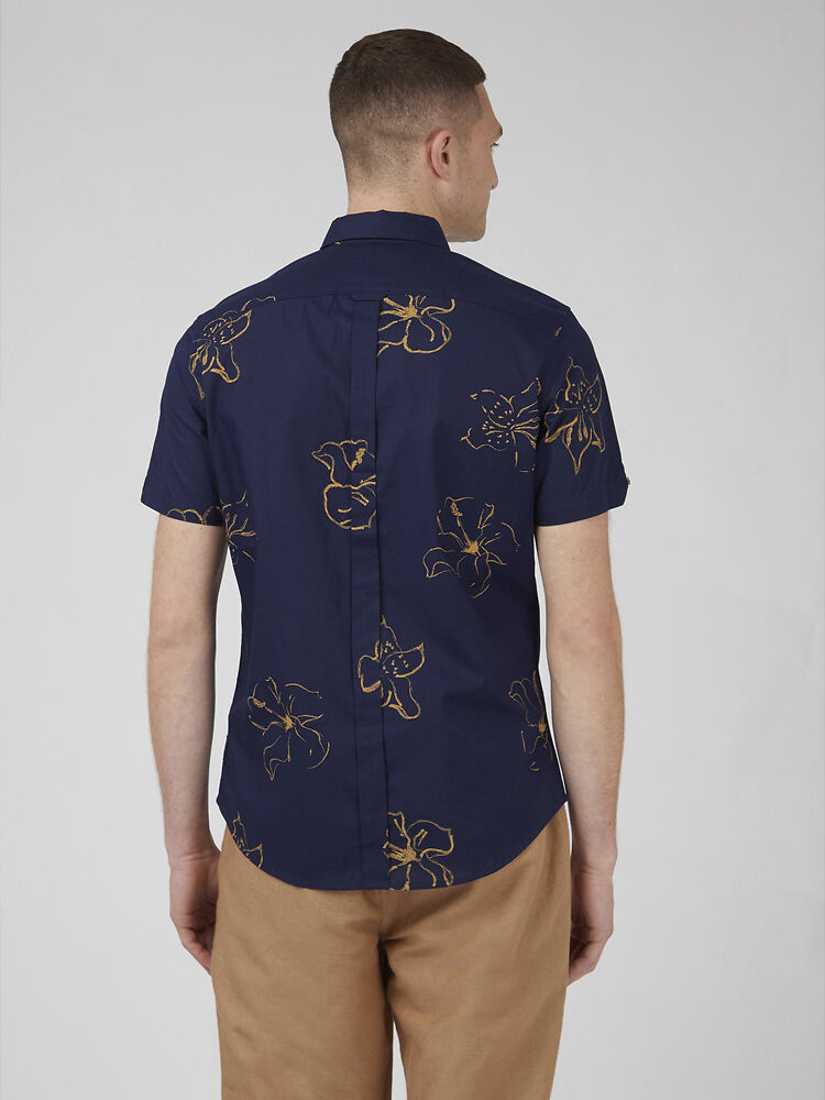 Ben Sherman Linear Floral Print Shirt