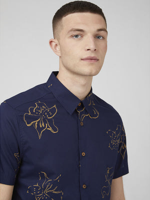 Ben Sherman Linear Floral Print Shirt