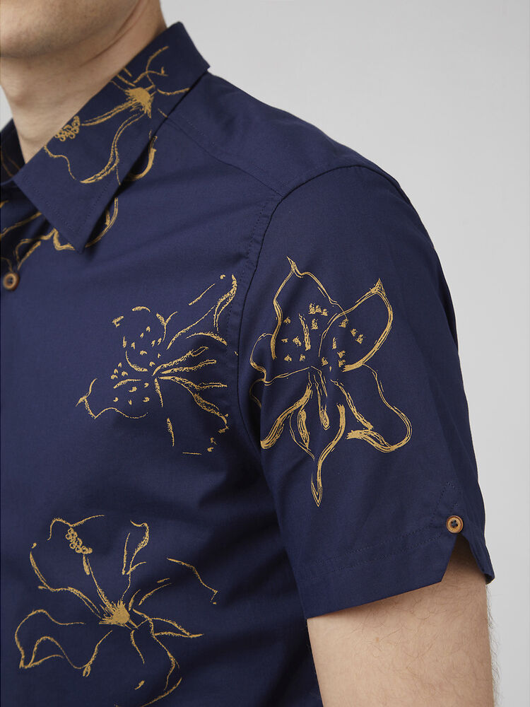 Ben Sherman Linear Floral Print Shirt