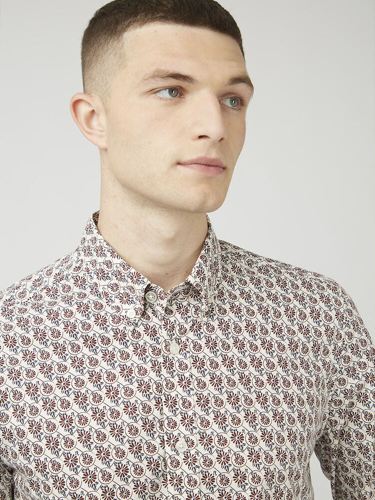 Ben Sherman Block Botanical Print Shirt