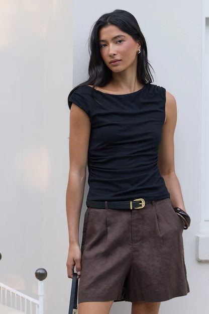 Stories Be Told Literal Linen Pleat Short