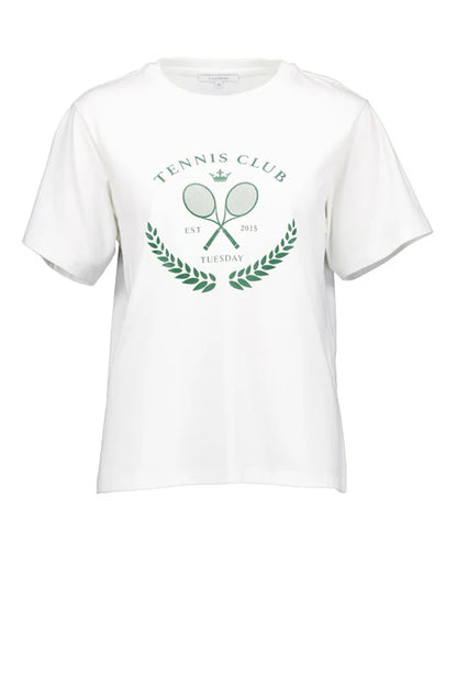 Tuesday Label Band Tee - White/Green